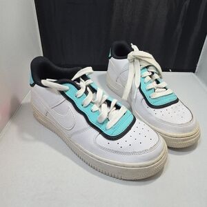 Nike Air Force 1 Low Youth 5Y Women’s 6.5 White Teal Pink
